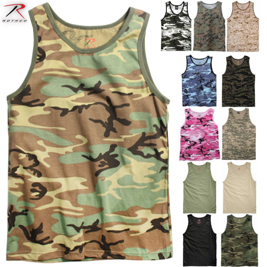 Rothco Camouflage Sleeveless Tank-Top Tactical Army Military T-Shirt (S-2XL)