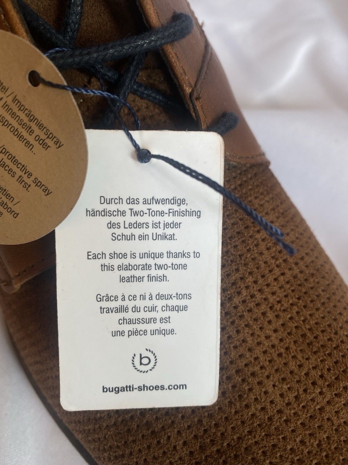 Bugatti Menello Mens Leather Dress Shoes 42 US 9 Cognac Brown Oxford Derby NIB