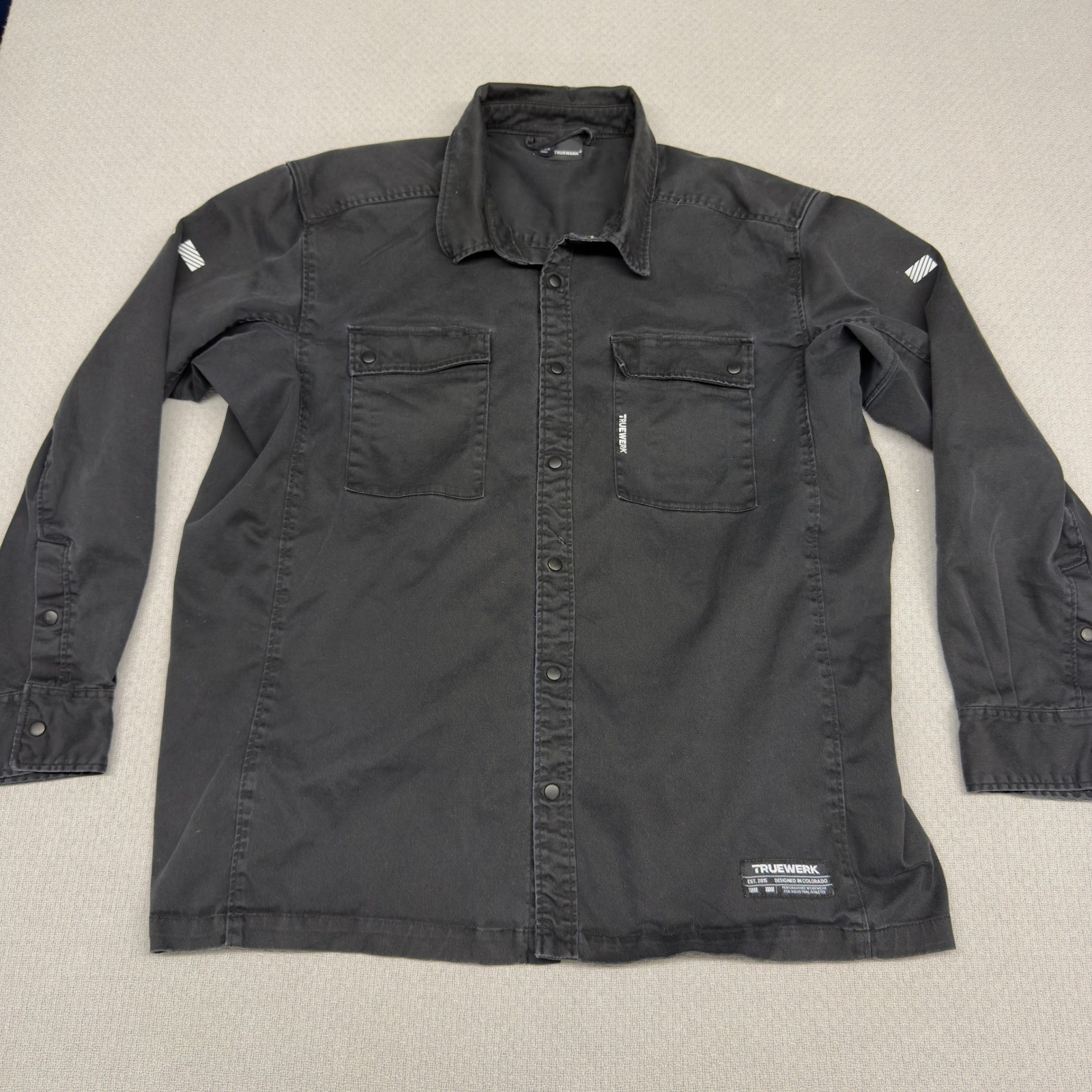 Truewerk FR Shirt Mens 2XL Black Flame Resistant Cotton Workwear Snap Utility