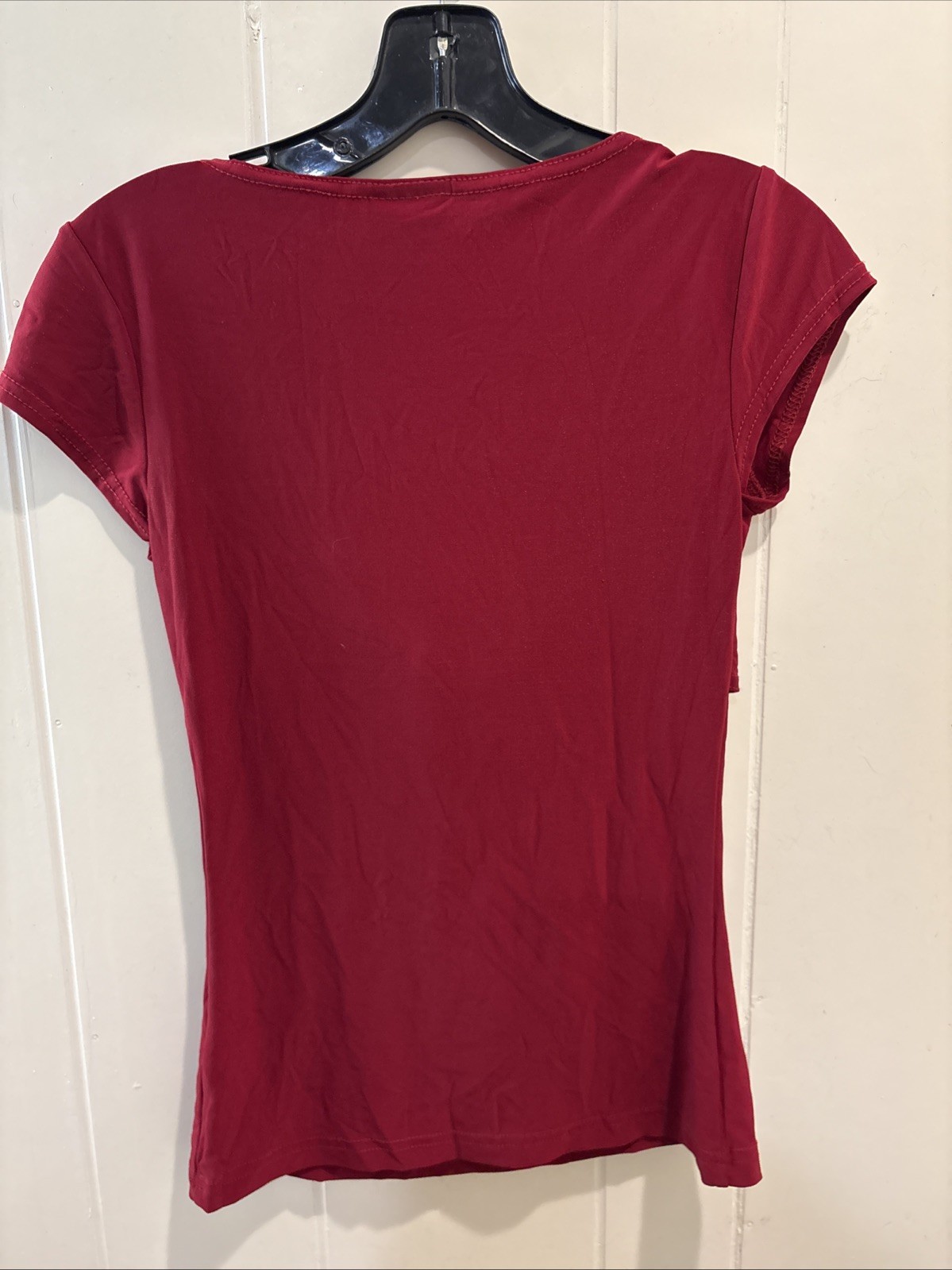 Paper Doll Floral Small Polyester & Spandex Short Sleeve Blouse