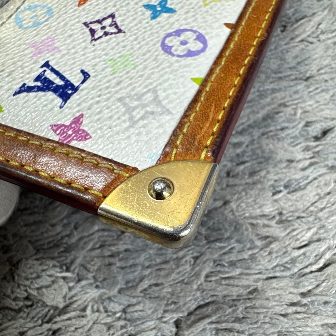 Auth Louis Vuitton Pochette Cles Monogram Multicolor Coin Case Made in Spain LV