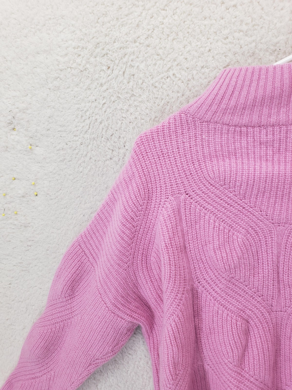 N Peal Sweater Womens Medium Pink Organic Cashmere Textured Knit Pullover Jumper