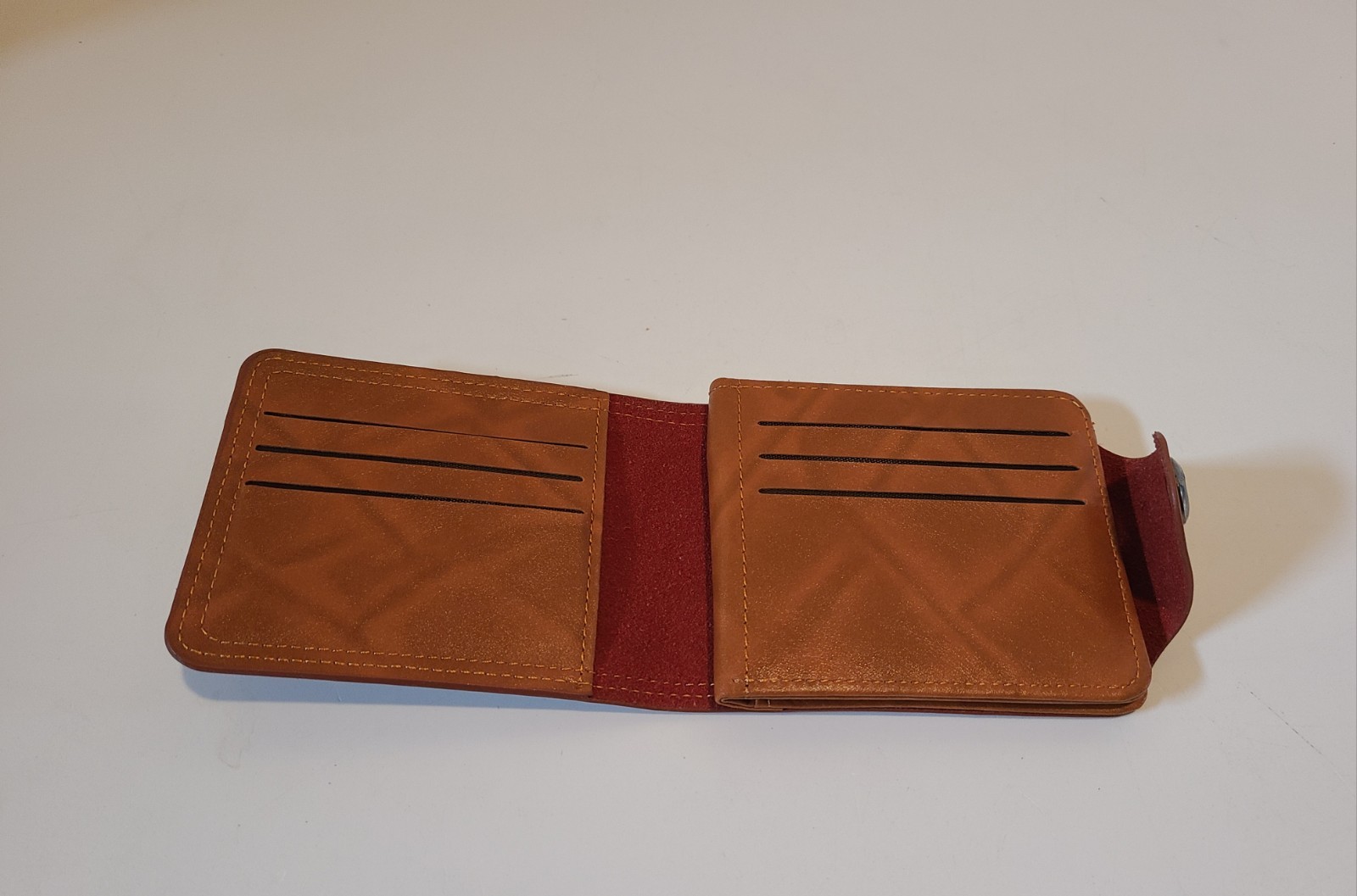 Mens Novelty $100 Bill Wallet Tan Faux Leather Bi Fold Snap Closure