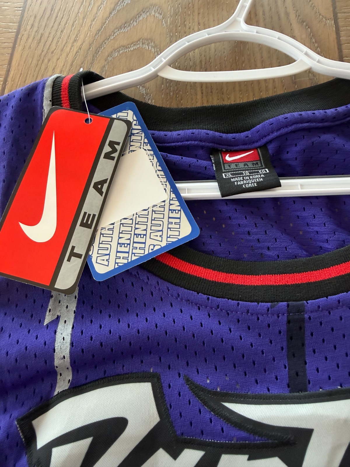 Vtg Nike Toronto Raptors Vince Carter #15 Purple Dinosaur Jersey NBA Team Sz XL