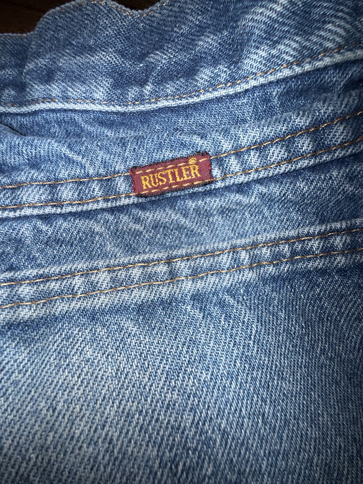 Vintage Rustler Jeans 29×30 100% Cotton Straight Leg Faded Workwear Denim