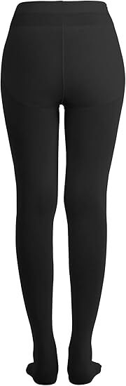 Black Opaque High Waisted Tights, 120 Denier Solid Pantyhose