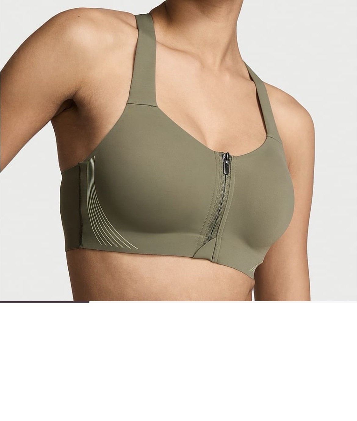 Victoria’s Secret VSX Knockout 2.0 Front-Close Sports Bra Olive Green Pick Size