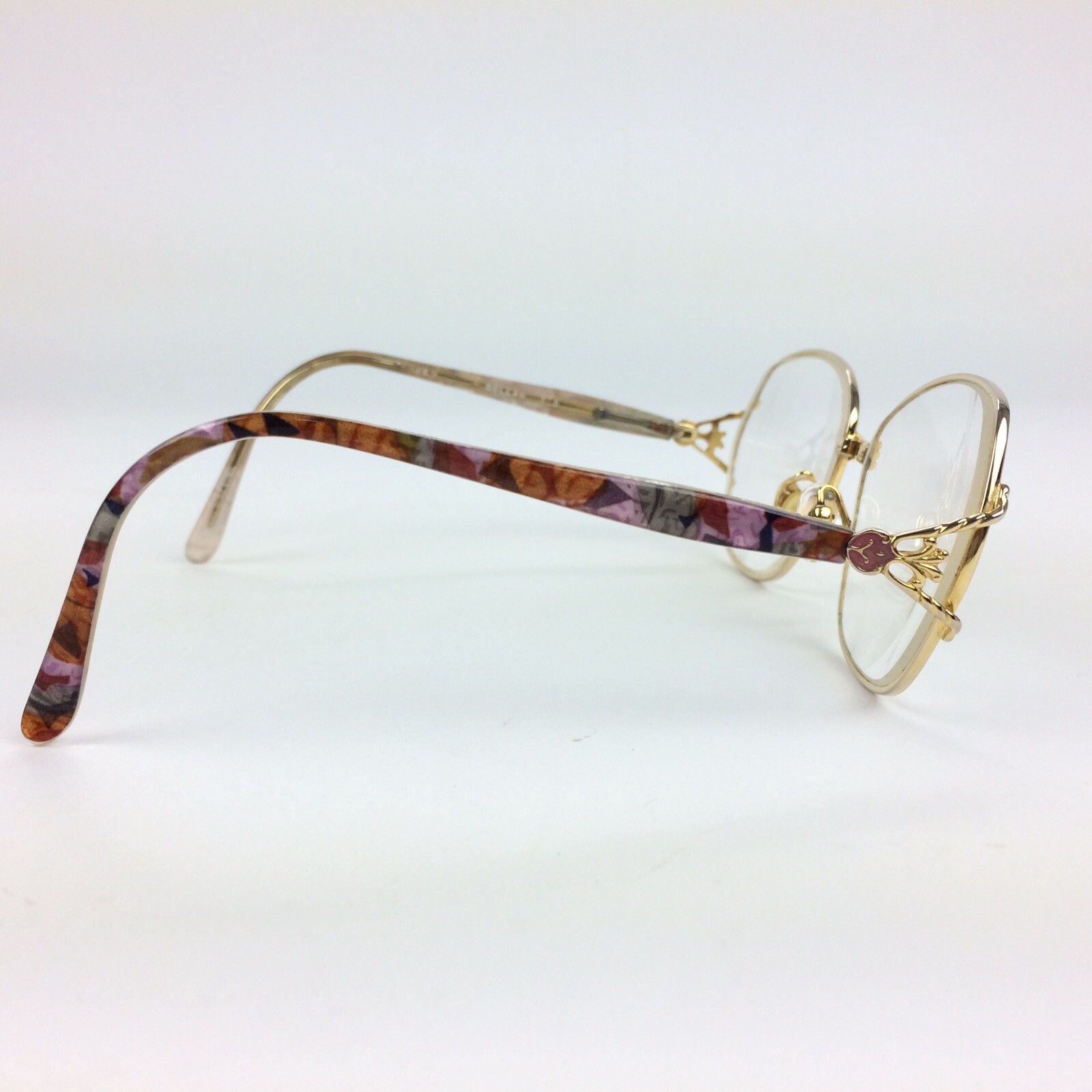 Vtg Silver Dollar Eyeglasses Plastic & Metal Jessica Gold RX Frames 51/12/121mm