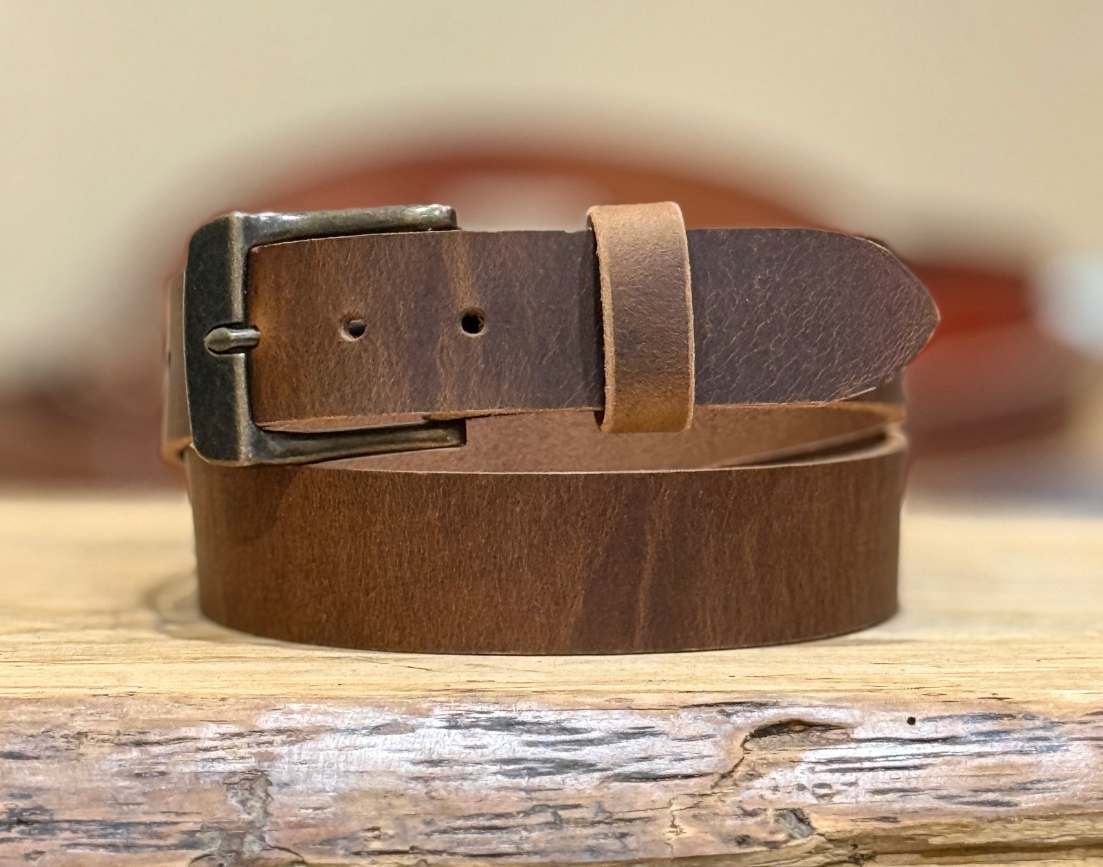 Full Grain Leather Belt 1.5″ Heavy Duty Buffalo Crazy Horse Work Belt USA