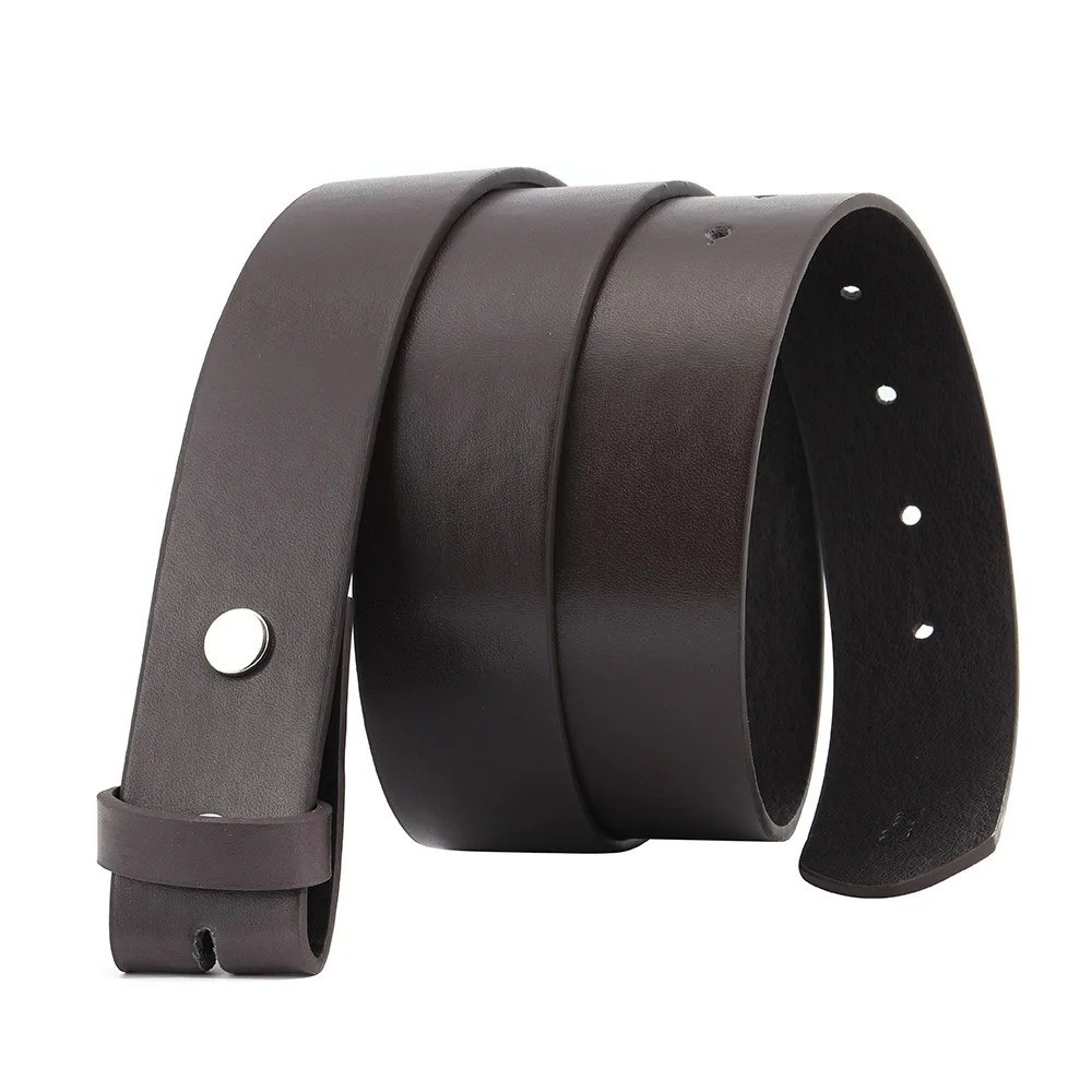 Men’s PU Leather Belt Strap Without Buckle 3.8cm Replacement Belt Body Black Cof