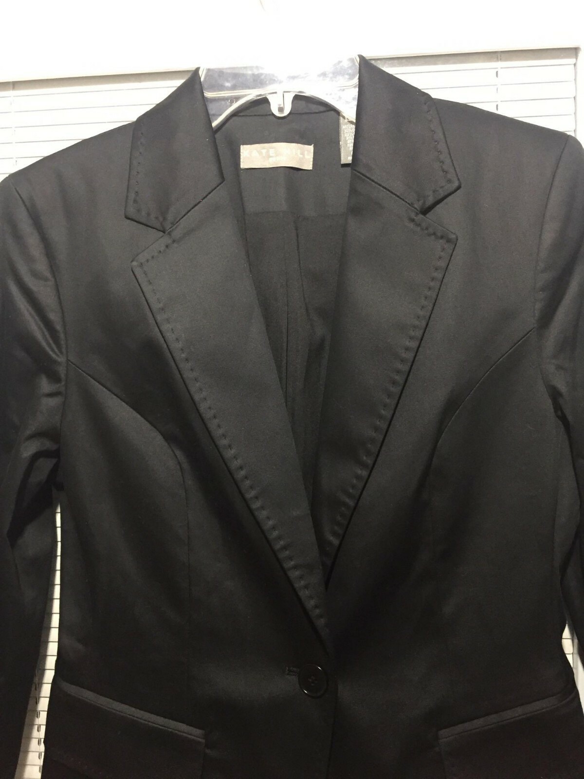 Kate Hill Women’s Single Button Black Blazer Natural Blend Sz 6 Petite MSRP $120