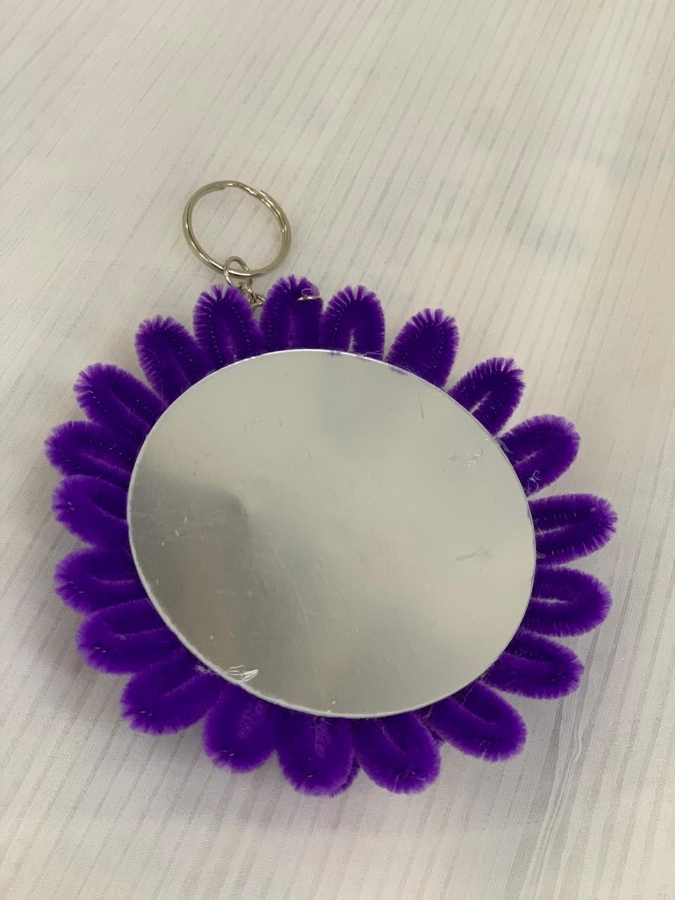 Handmade Chenille Flower Keychain Cute Floral Bag Charm Unique Gift Accessory