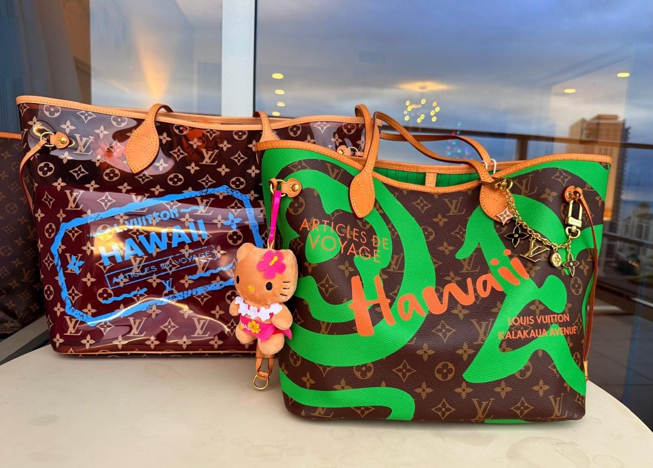 Louis Vuitton Hawaii Neverfull GM Monogram Hot Pink Shoulder Bag Tote LTD Resort