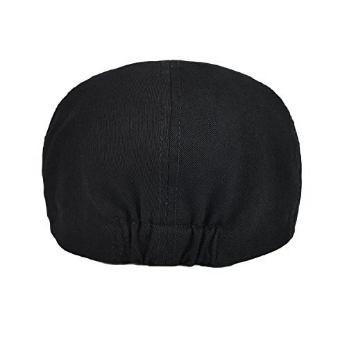 Cotton Flat Cap Cabbie Hat Gatsby Ivy Cap Irish Hunting Hat Newsboy Black