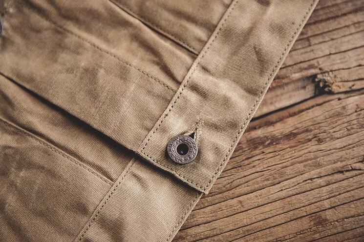 Maden Men’s Waxed Canvas Cotton Jacket Military Work Jacket Khaki high quality