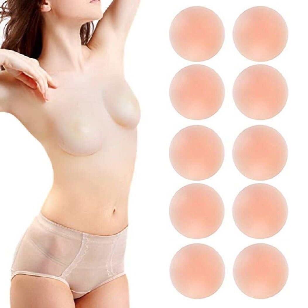 10PCS Nippleless Covers Women Reusable Invisible Adhesive Pasties Silicone Cover
