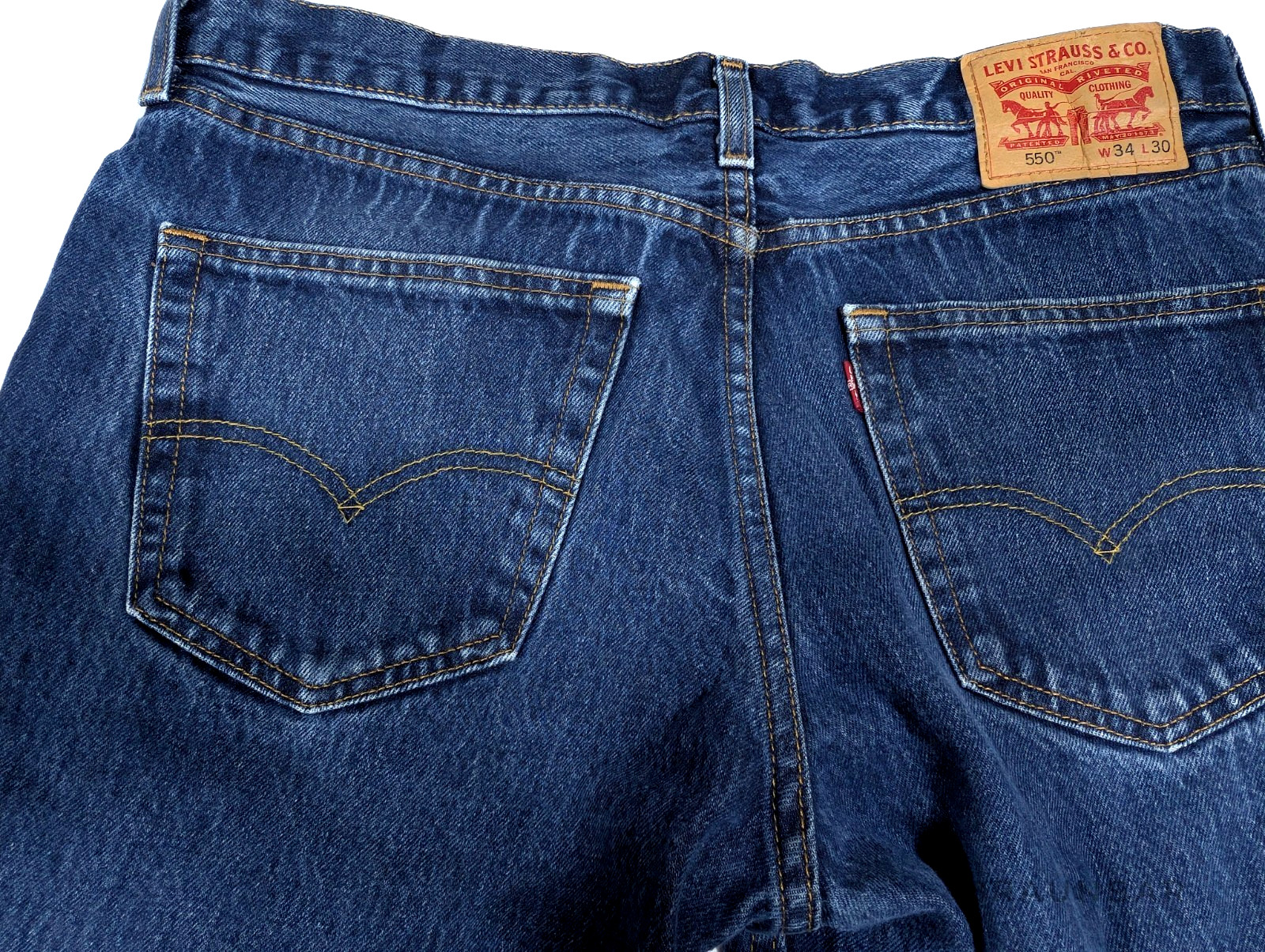 Levis`s 550 Relaxed Fit Jeans Men`s 34×28.5, Blue Denim 100% Cotton