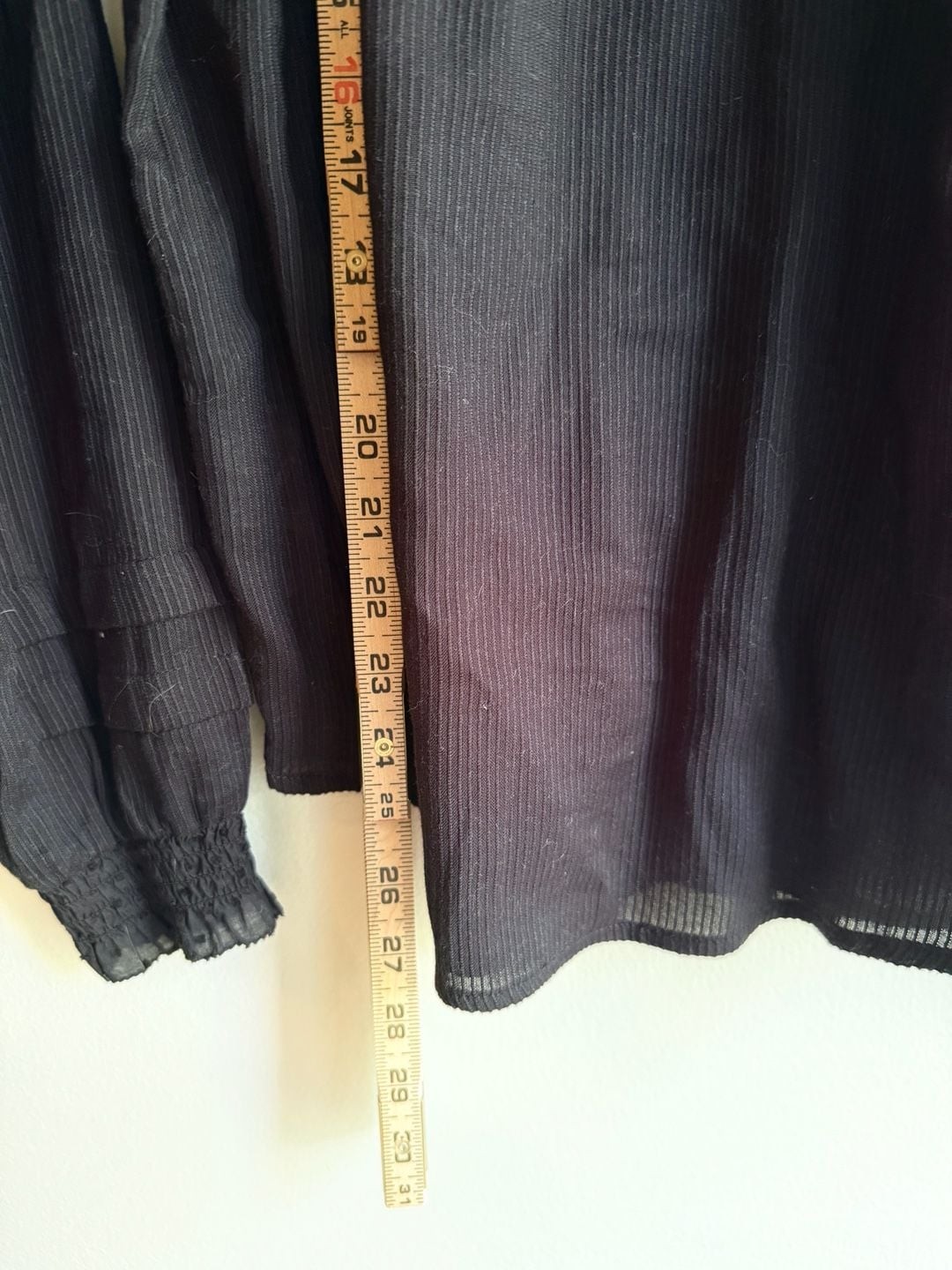 Quince Organic Textured Cotton Peasant Blouse black size Large
