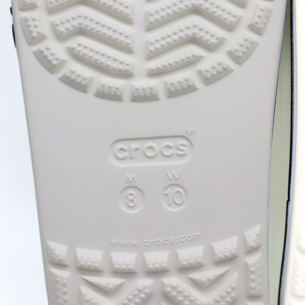 Crocs Unisex Bayaband Slides White/Navy 8 Men/10 Women – NEW