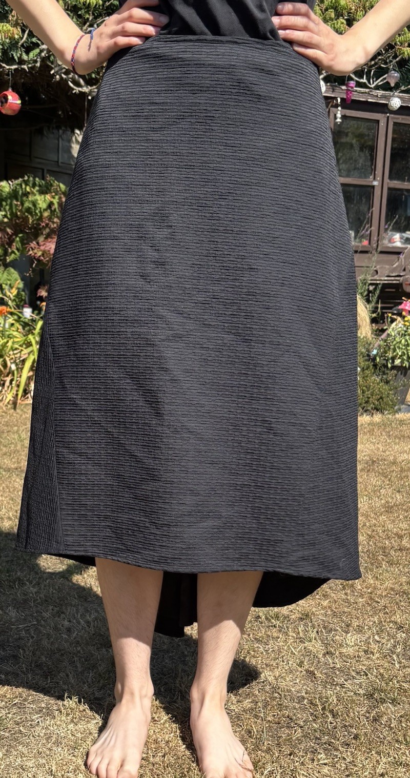 Sally Smith Sydney Skirt Womens Size 8 Textured Wool Mix Hi Low Fully Lined