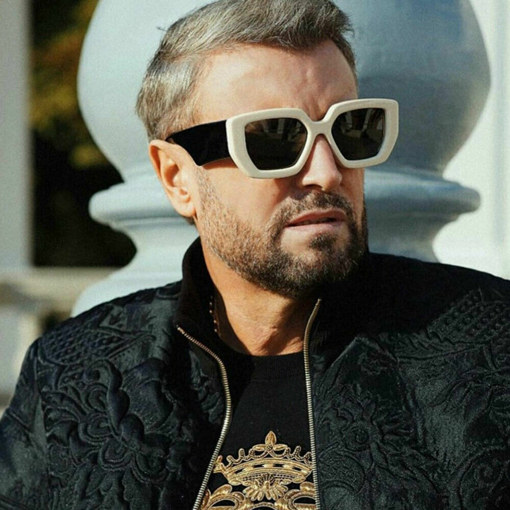 Oversized Thick Frame Square Sunglasses Retro Men’s Women Outdoor UV400 Glasses