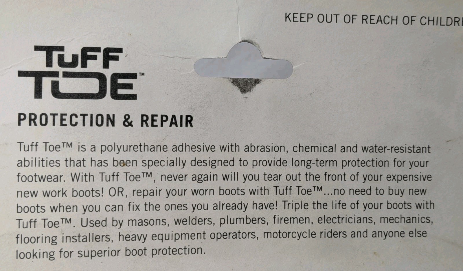 Red Wing Tuff Toe Repair & Protection Kit Black Work Boot Toe Guard USA