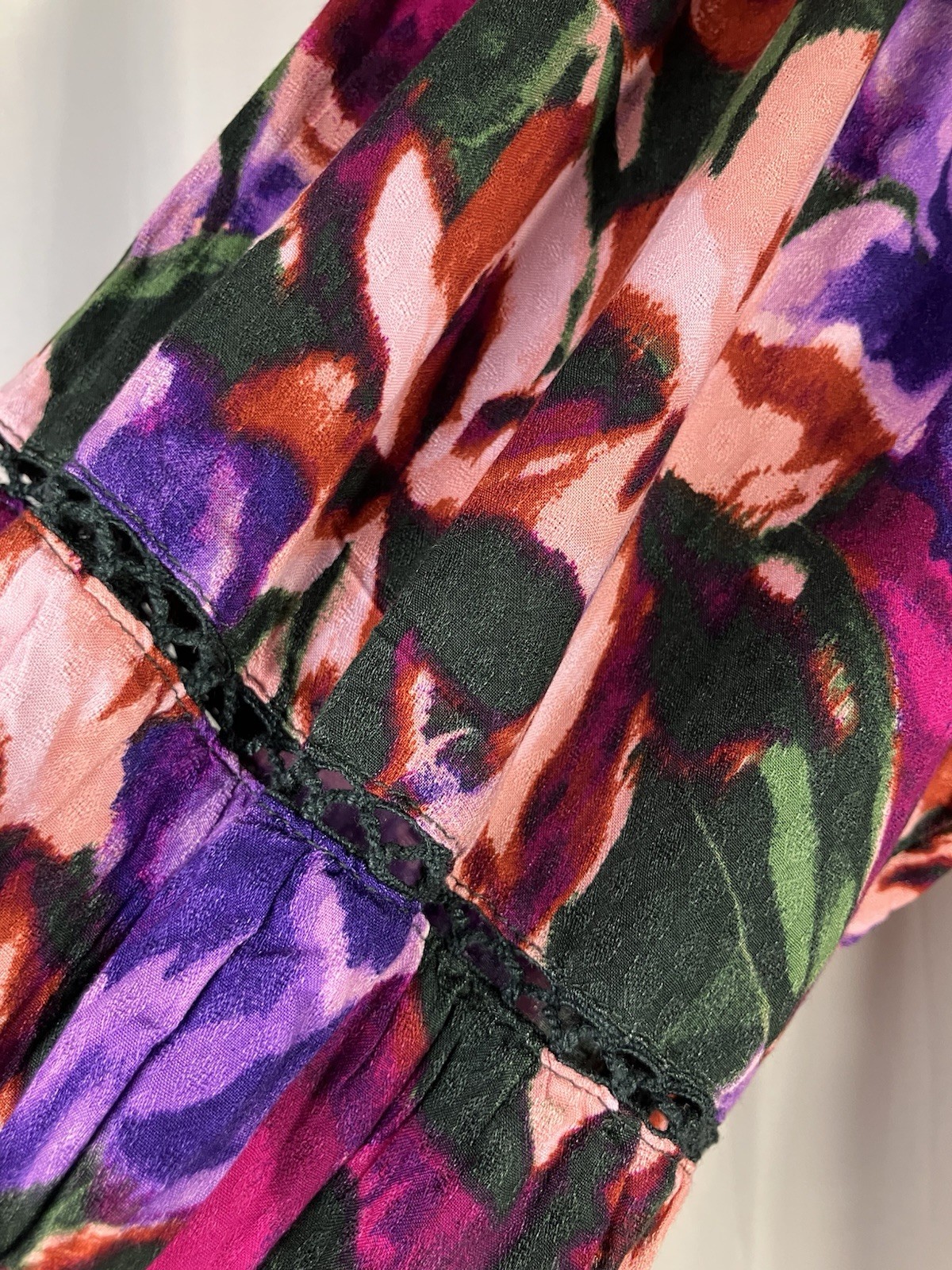 Terra & Sky 4X NWT Green Purple Pink LS Tunic Top Embroidered Boho Artsy