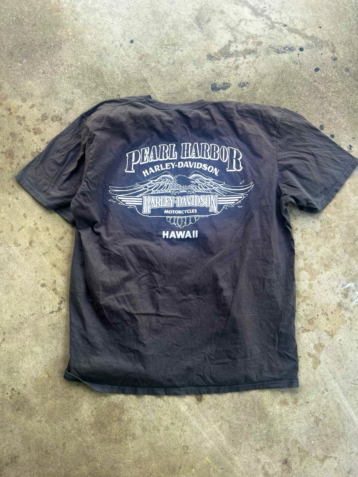 Harley-Davidson Men’s L Black Pearl Harbor Hawaii Graphic Logo Crew Neck Tee