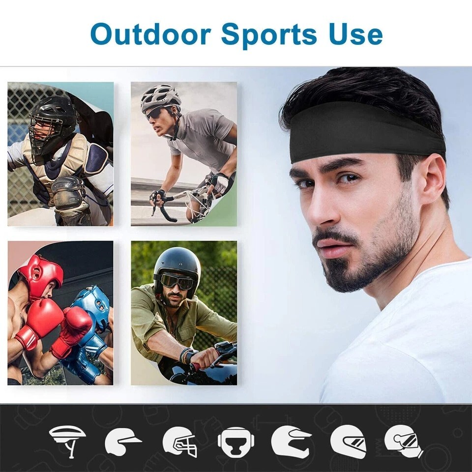 HEADBAND Thin Stretch Sports Yoga Gym Hair Band Wrap Sweatband Womens Mens
