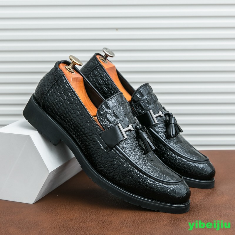 Men Business Alligator Crocodile Pattern Leather Shoes Tassel Oxford Fashion Man