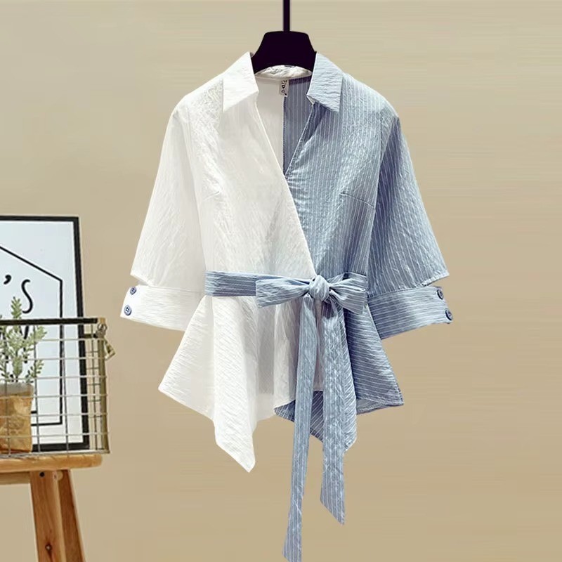 omen’s 2-Piece Denim Set Asymmetric Wrap Top & Wide Leg Jeans Co-ord Outfit