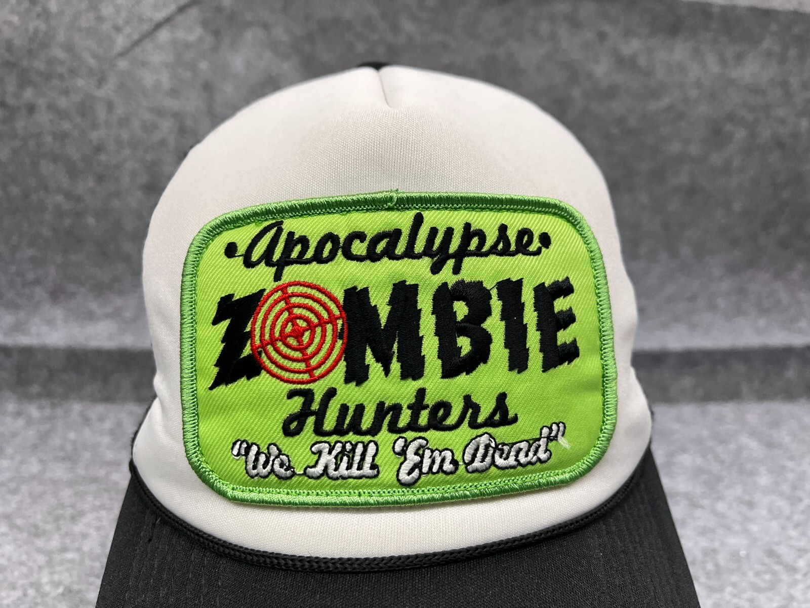 Apocalypse Zombie Hunters Hat Cap Snap Back Adult Black Trucker Poly Nylon