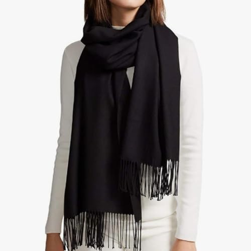 Winter Scarf for Women Ladies Cold Weather – Soft Warm Cashmere Feel Black