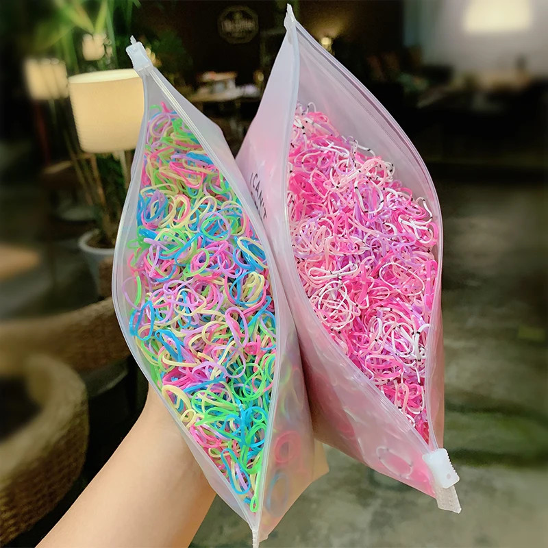 1000 Random Pack Girls Colorful Small Rubber Bands Gum Ponytail Hold New