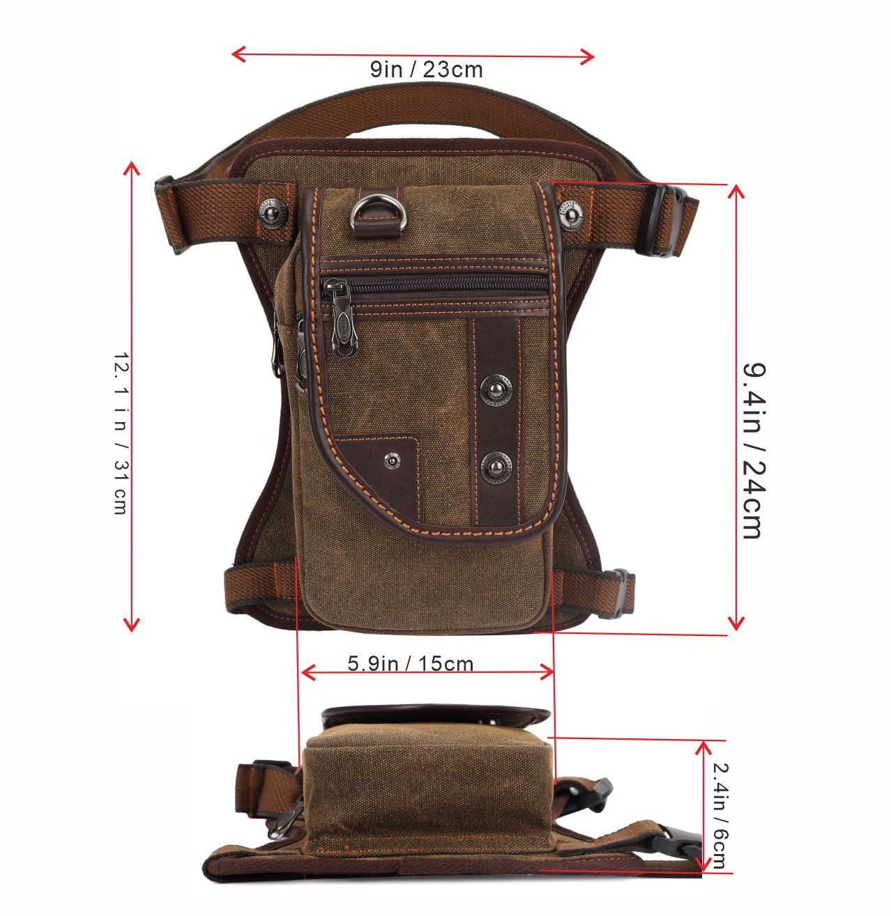 Men’s Multi-Purpose Canvas Drop Leg Bag Travel Waist Pack Motorcycle Hiking bag