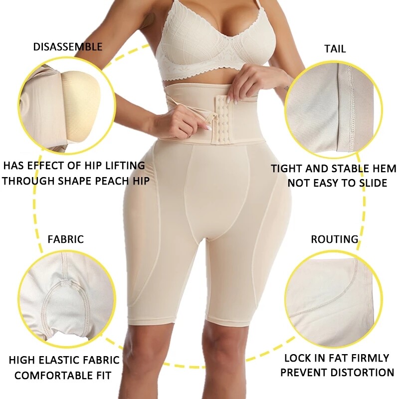 Women High Waist Butt Lifter Panties w Extra Large Pads Fake Ass Hip Enhancer US