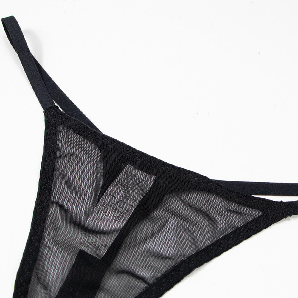 Young Lady Bra Set Sexy Unpadded Lingerie See-through Plus Size Bras Thong Panty