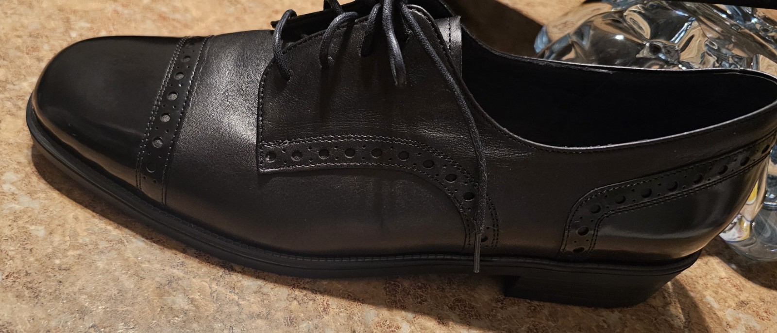 THERESIA M. Celeste “Amanda” Black Patent Oxford Shoes Size 7 M NEW