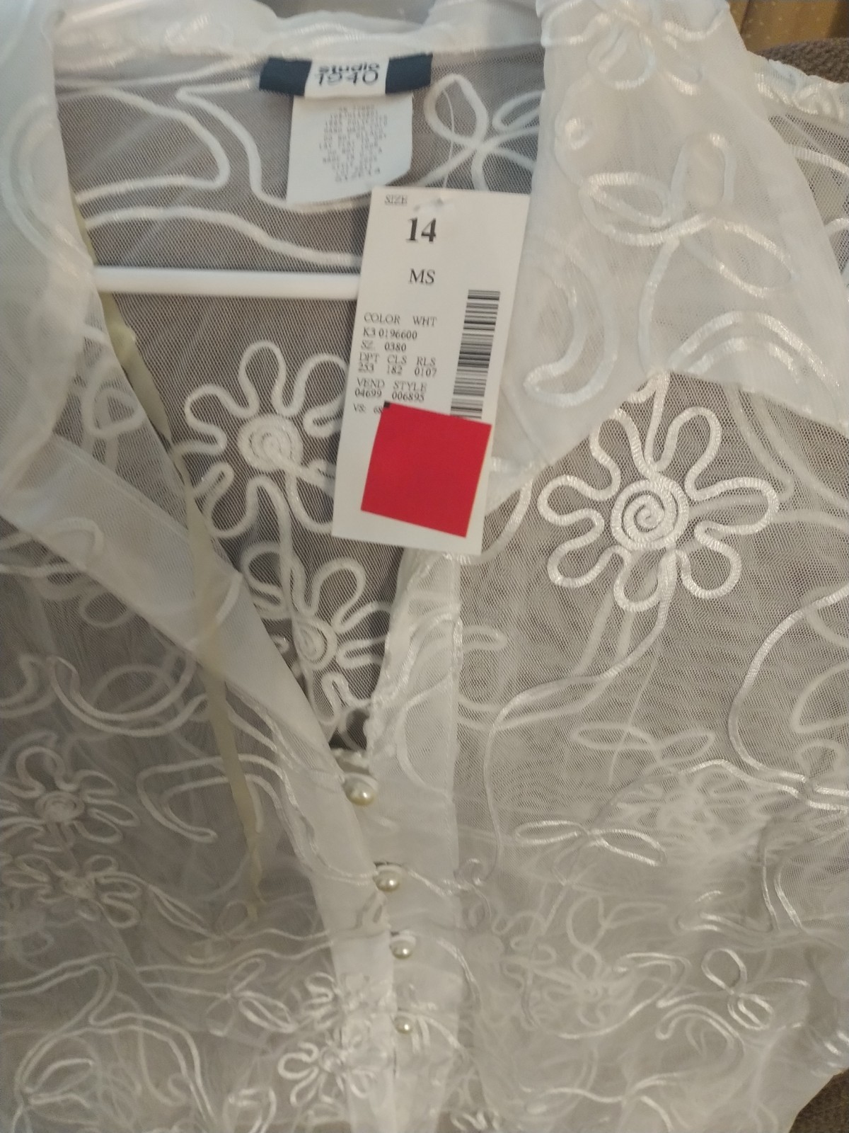 See Through White Floral Blouse