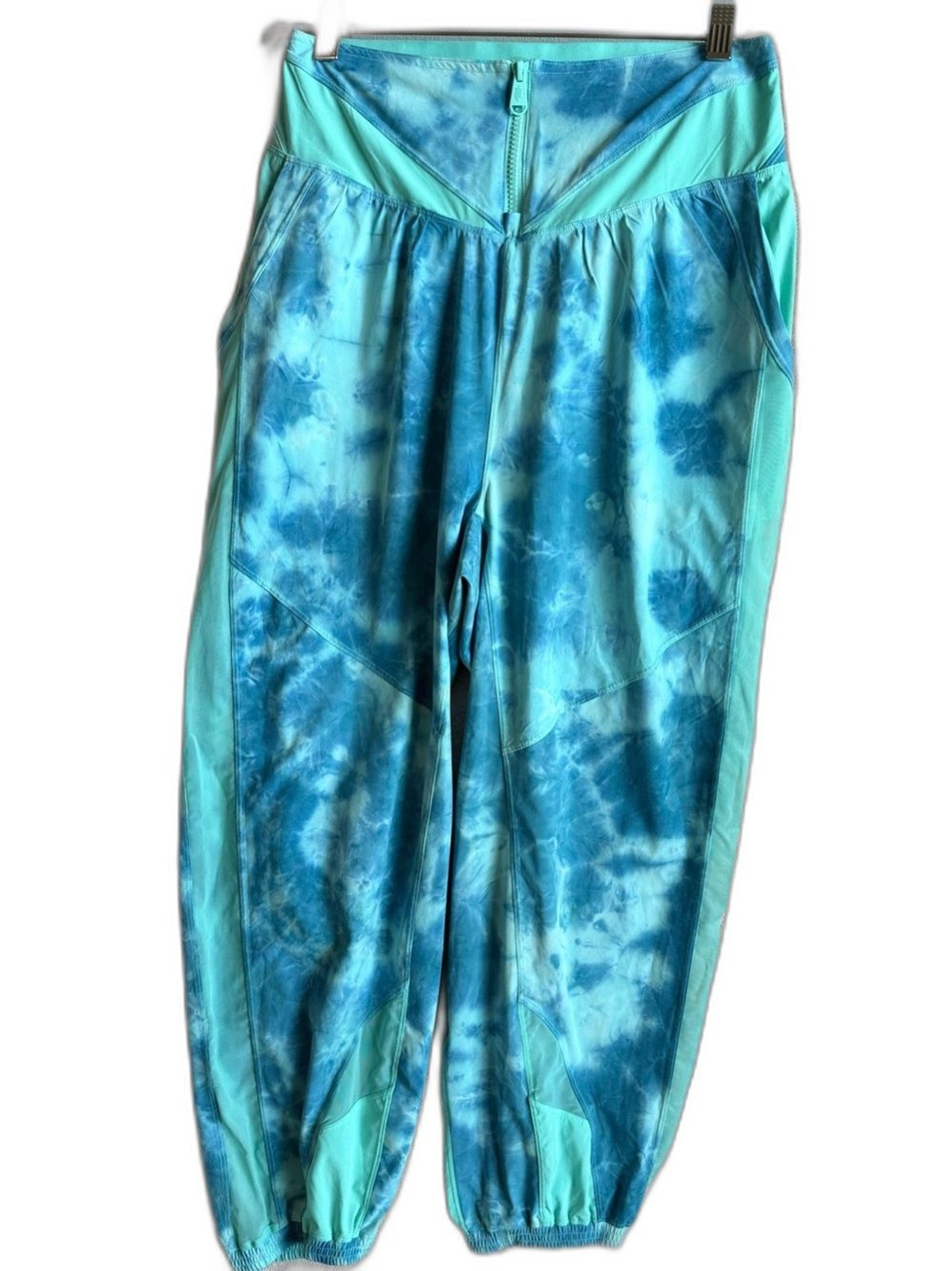 FP Movement Free People Way Home Tie Dye Joggers Medium Blue Mint High Waist