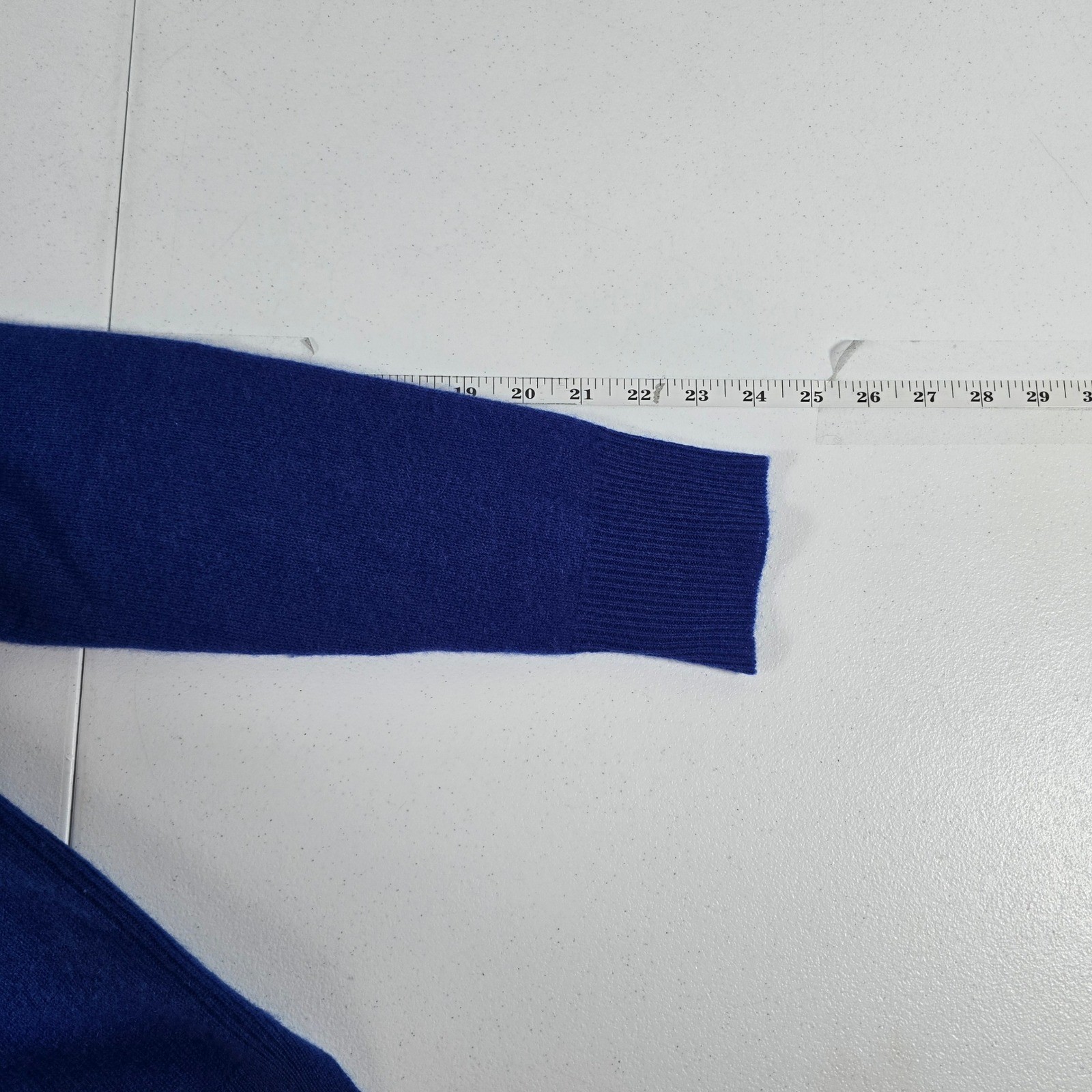 Halogen Womens Royal Blue 100% Cashmere Crewneck Sweater High Low Hem Small