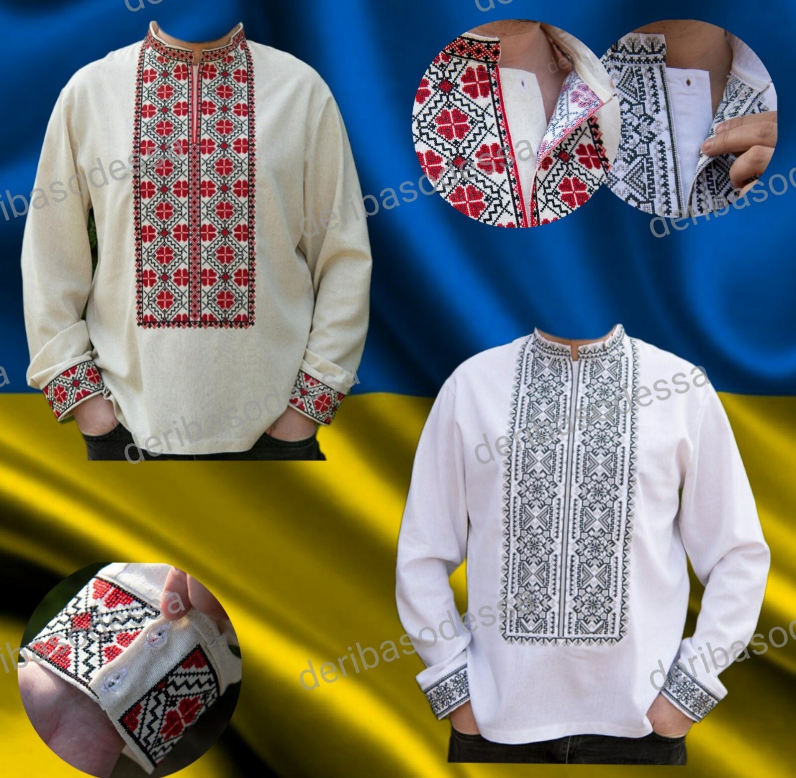 Traditional Ukrainian men’s embroidered shirt Vyshyvanka XS,S,M,L,XL 2XL,3XL,4XL