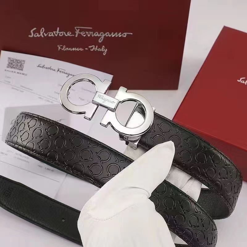 Salvatore Ferragamo Men’s Leather Belt Exquisite Italian Craftsmans Luxury Gift