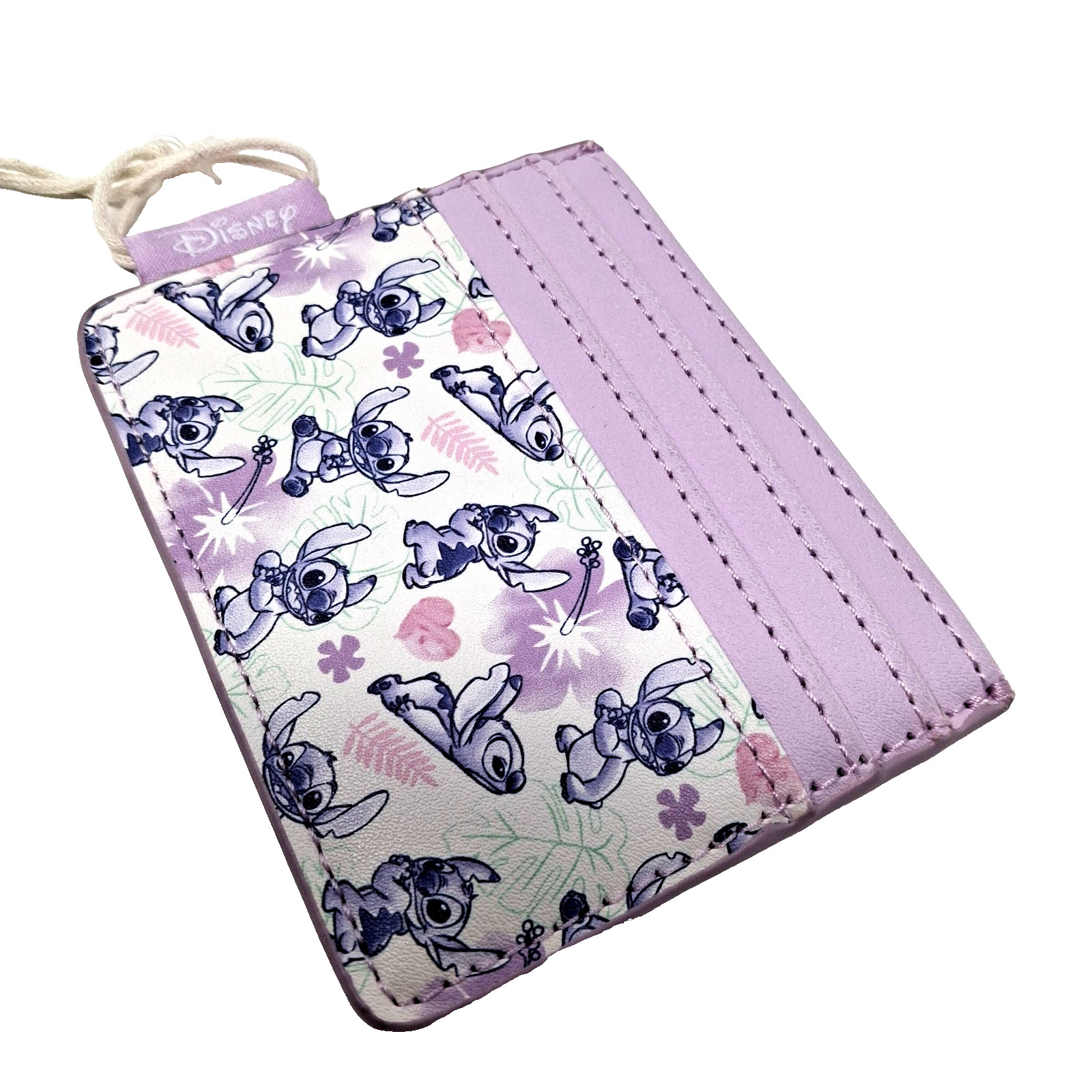 Disney Loungefly Stitch Tropical Heart Cardholder ID Wallet Pastel New