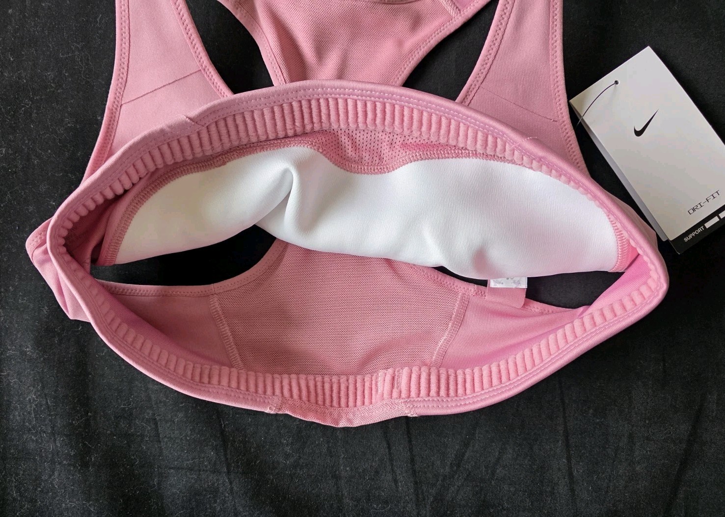 NIKE VICTORY SHAPE WOMEN HIGH SUPPORT SPORT TRAINING BRA PINK/WHITE # 548545-NWT