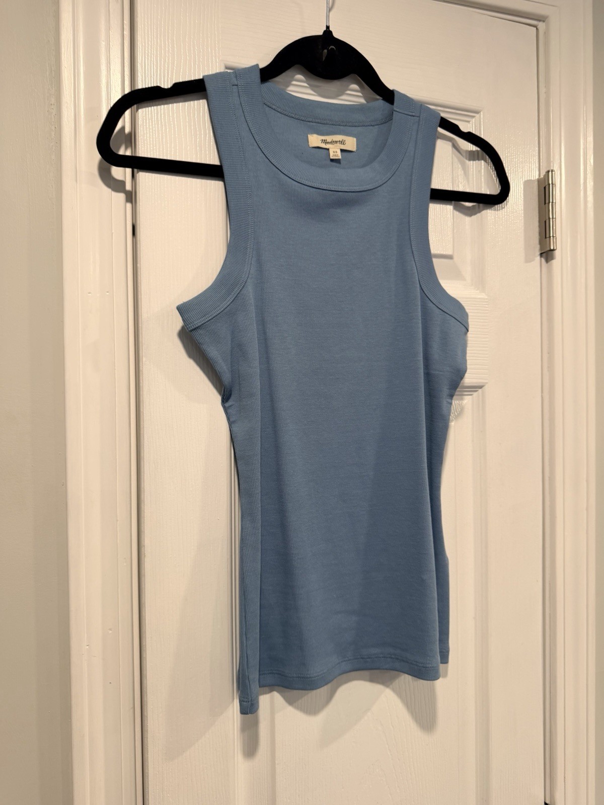 NWOT Madewell Size XS Blue Ribbed Supima Cotton Racerback Tank Top