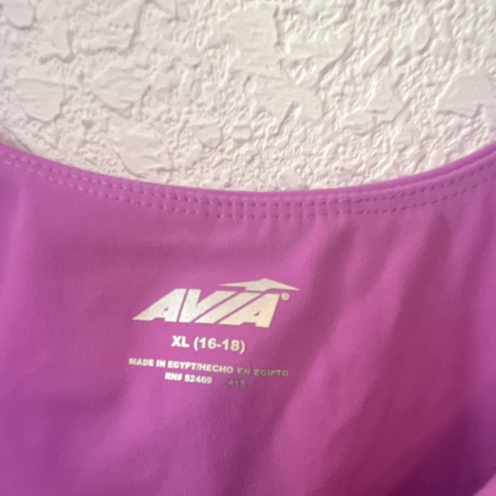 Avia Women’s Purple Solid Sports Bra XL Regular Wireless Pullover Bra