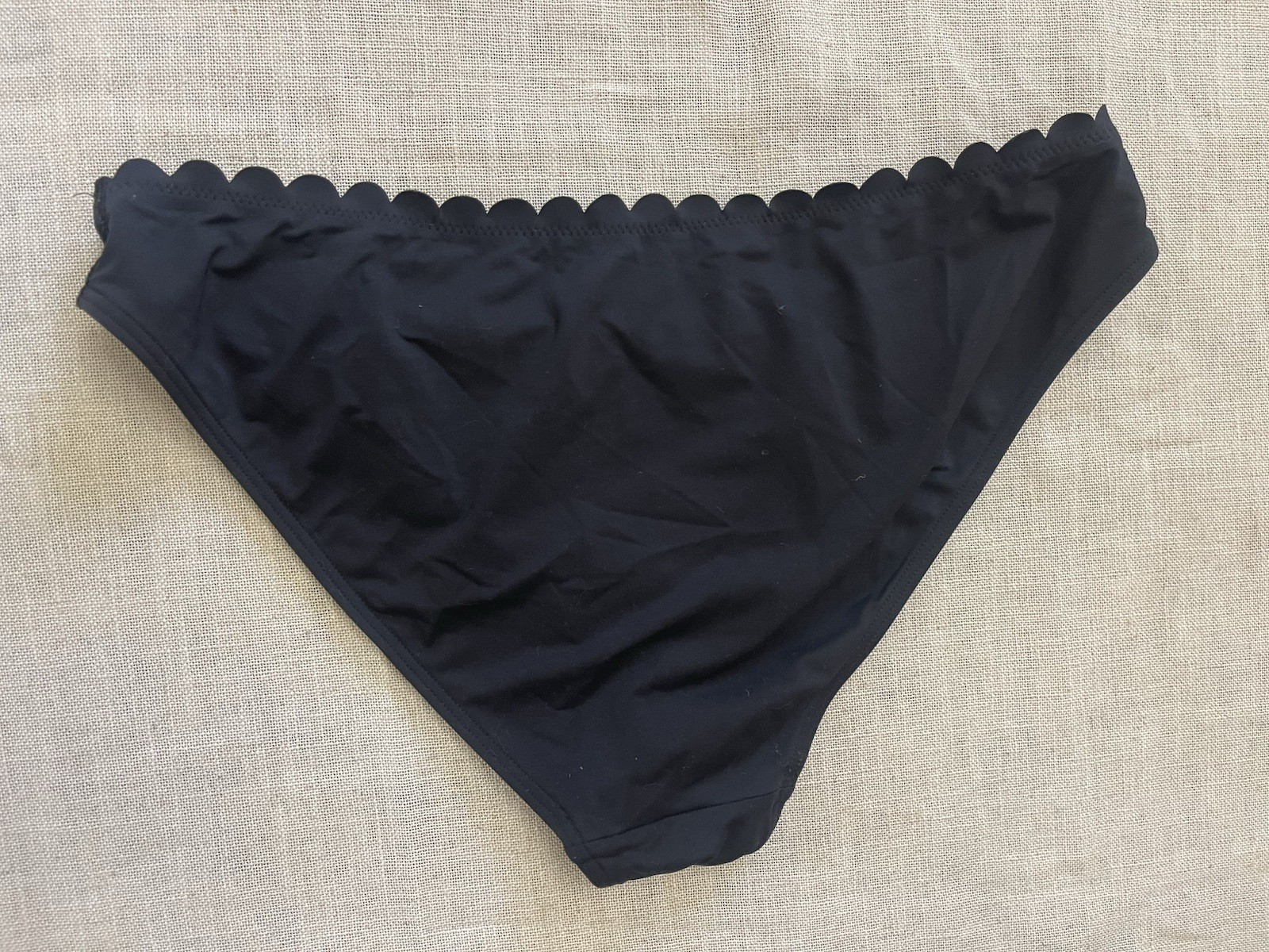 Lascana Black Moderate Coverage Scalloped Edge Swimsuit Bikini Bottoms XL Unworn