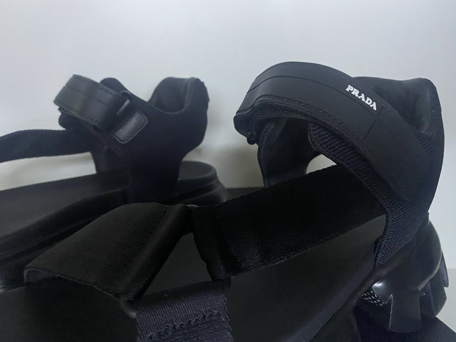 Men’s Size 10 US (9 UK) PRADA Lug-Sole Sport Sandals New In Box Black