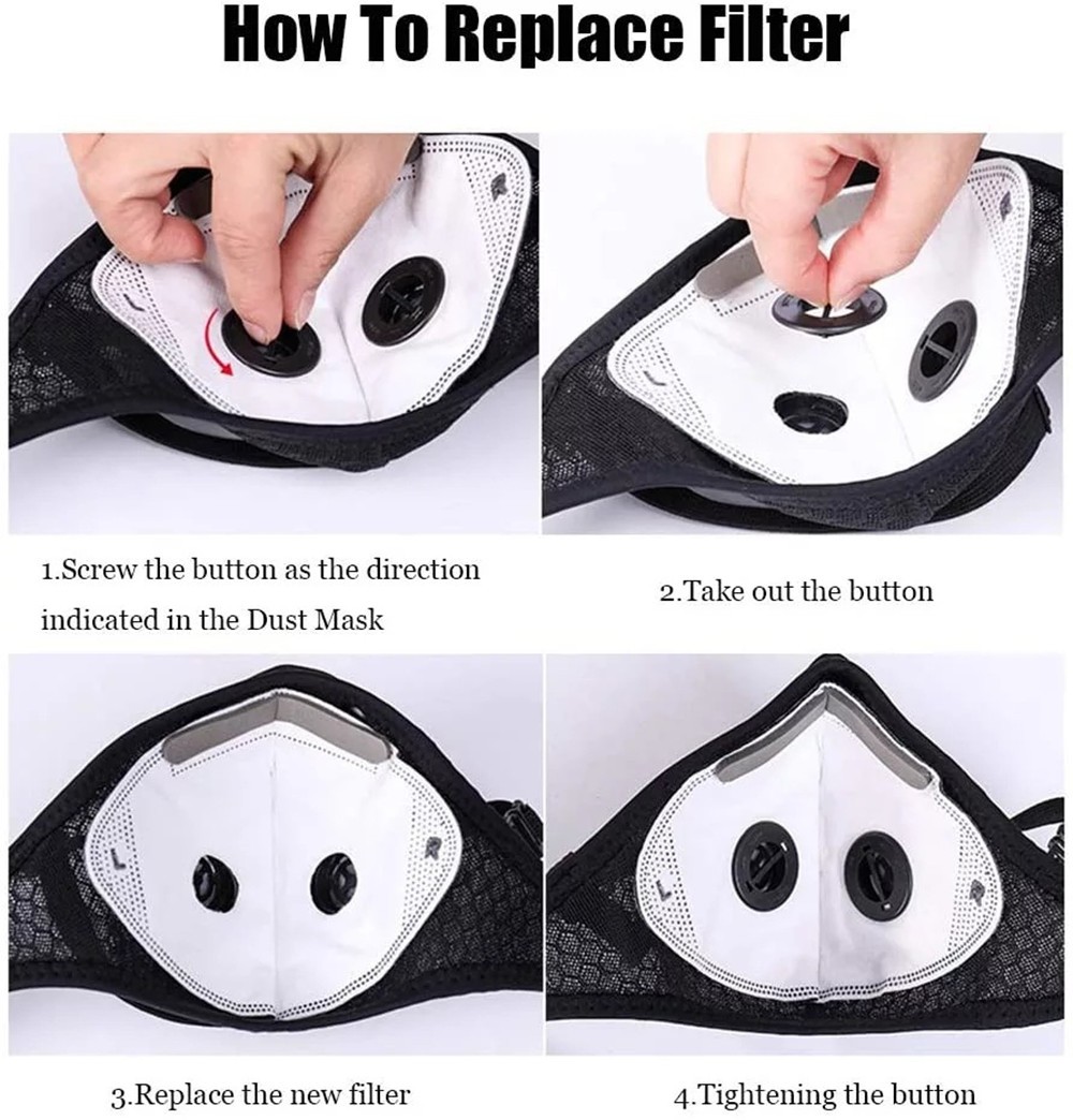 NEW Dust Masks with 5 Carbon Filters for Woodworking Outdoor Anti-Fog Breathable